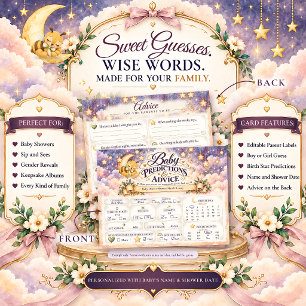 Honey Bee Baby Shower Predictions and Advice Postcard