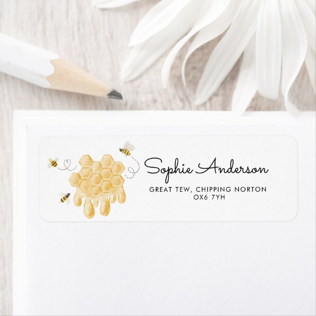 Honey Bee  Baby Shower Return Address Label (Insitu)
