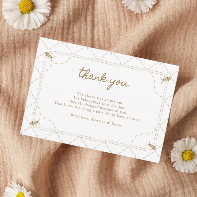Honey Bee Baby Shower Thank You Cards (Creator Uploaded)