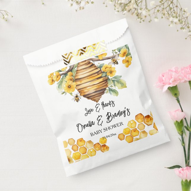 Honey bee baby shower thank you favour template bag (Sealed)