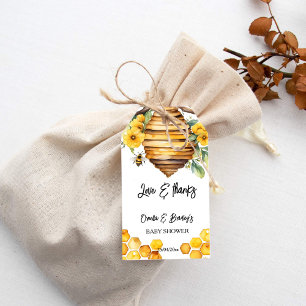 Honey bee baby shower thank you favour template gift tags