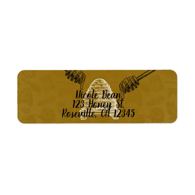Honey Bee Beehive Birthday Party Wedding Organic Return Address Label (Front)
