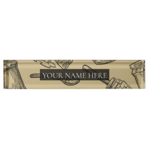 Honey Bee Beehive Vintage Chic Organic Natural Nameplate