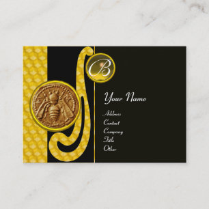 HONEY BEE ,BEEKEEPER APIARIST MONOGRAM BUSINESS CARD