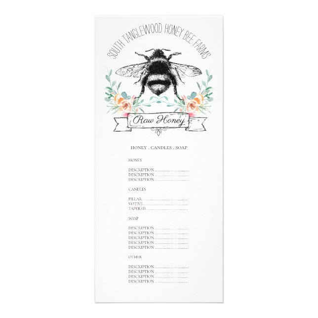 Honey Bee Beekeeper Apiary Farm Beekeeper Rack Card (Front)