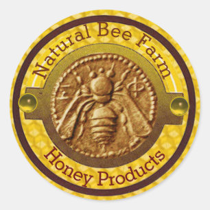 HONEY BEE / BEEKEEPER BEEKEEPING CLASSIC ROUND STICKER