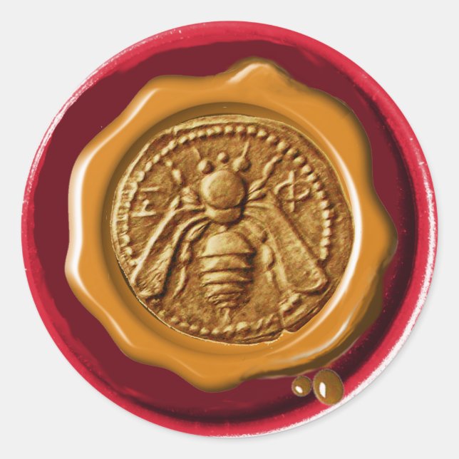 HONEY BEE BEEKEEPER BEEKEEPING RED BROWN WAX SEAL (Front)