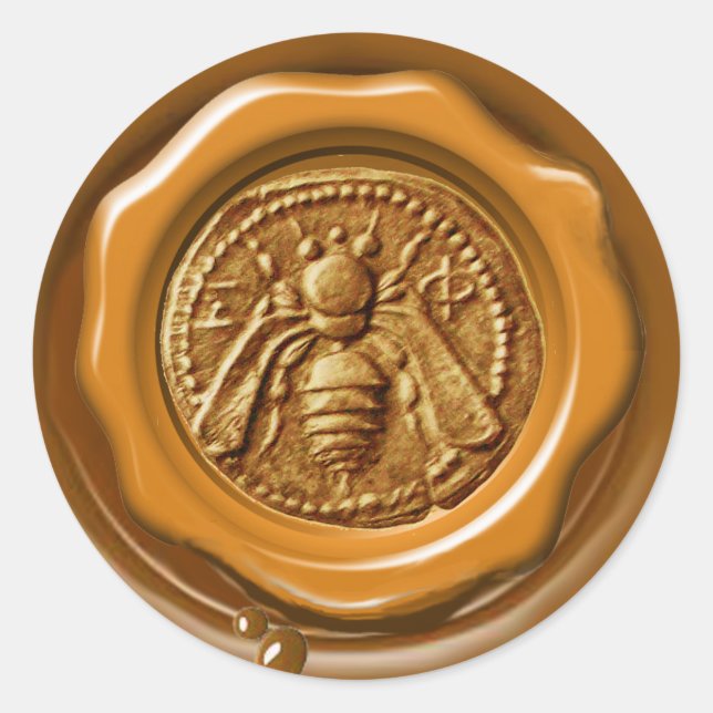 HONEY BEE BEEKEEPER BEEKEEPING RED BROWN WAX SEAL (Front)
