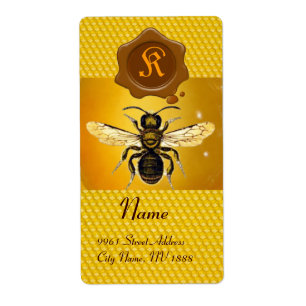 HONEY BEE ,BEEKEEPER,BROWN WAX SEAL MONOGRAM
