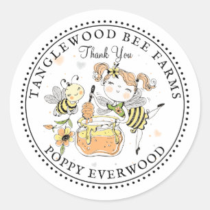 Honey Bee Beekeeper Honey Products Thank You Classic Round Sticker