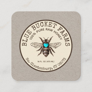 Honey Bee Beekeeper Kraft Square Business Card