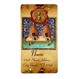 HONEY BEE ,BEEKEEPER RED WAX SEAL,Brown Parchment