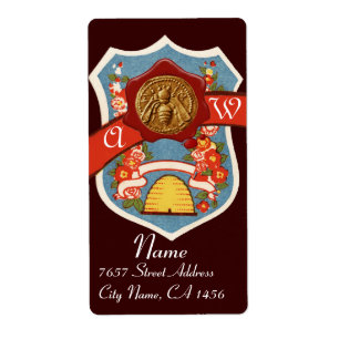 HONEY BEE ,BEEKEEPER RED WAX SEAL CREST MONOGRAM
