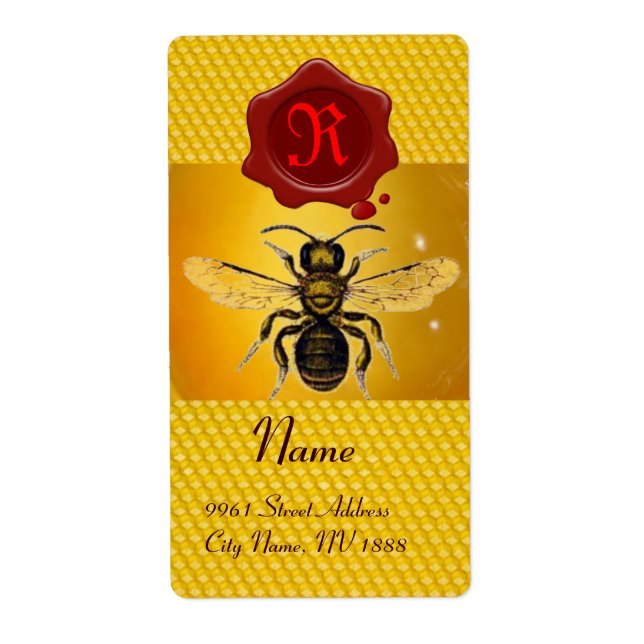 HONEY BEE ,BEEKEEPER,RED WAX SEAL  MONOGRAM (Front)
