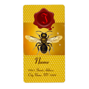 HONEY BEE ,BEEKEEPER,RED WAX SEAL  MONOGRAM