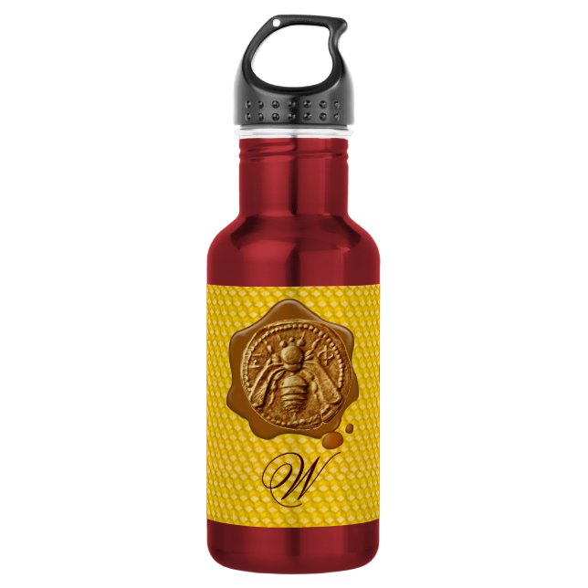 HONEY BEE ,BEEKEEPER,WAX SEAL MONOGRAM 532 ML WATER BOTTLE (Front)