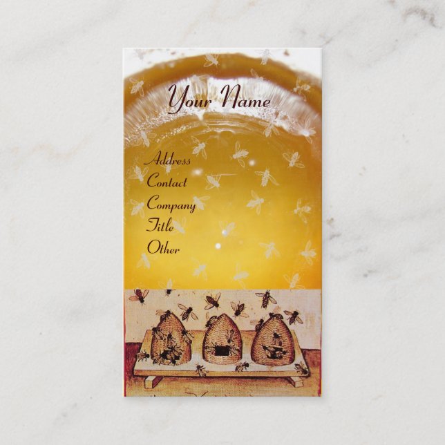 HONEY BEE ,BEEKEEPING,BEEKEEPER APIARIST BUSINESS CARD (Front)