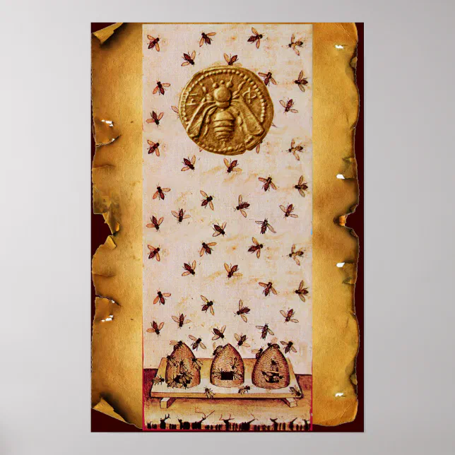 HONEY BEE ,BEEKEEPING,BEEKEEPER PARCHMENT POSTER | Zazzle
