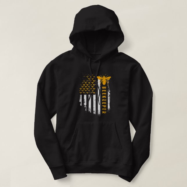 Honey Bee beekeeping hive Beekeeper  Hoodie (Design Front)