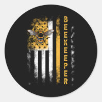 Honey Bee Beekeeping Hive Beekeeper USA Flag Indep