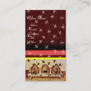 HONEY BEE ,BEEKEEPING ,red Business Card