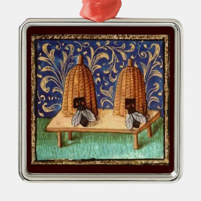 HONEY BEE, BEEKEPER BEEKEEPING APIARIST METAL ORNAMENT (Front)