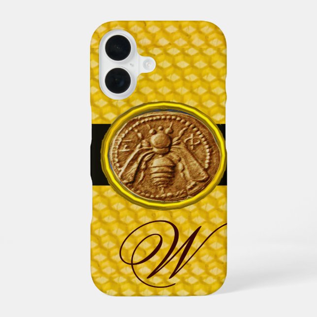 HONEY BEE, BEEKEPER MONOGRAM iPhone 16 CASE (Back)