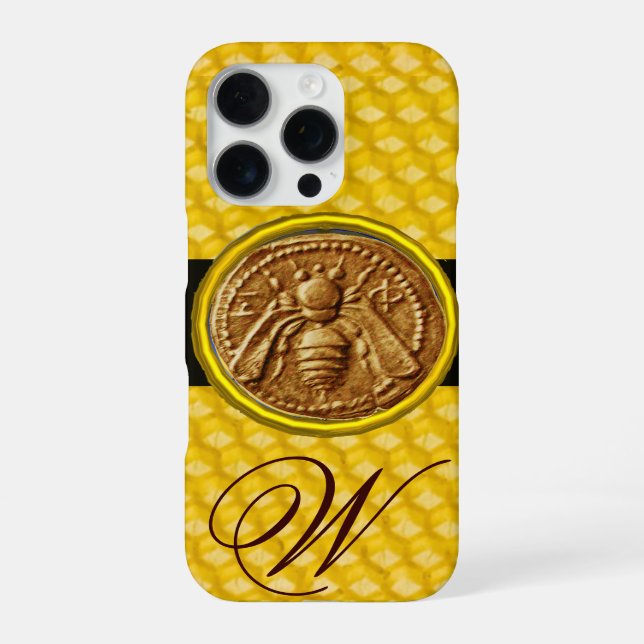 HONEY BEE, BEEKEPER MONOGRAM iPhone CASE (Back)