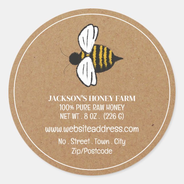 Honey Bee - Beeyard, Honey Farm Product Label (Front)