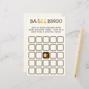 Honey Bee Bingo Spring Baby Shower Game