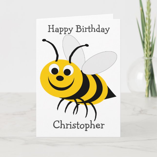 Honey Bee Birthday Card (Front)