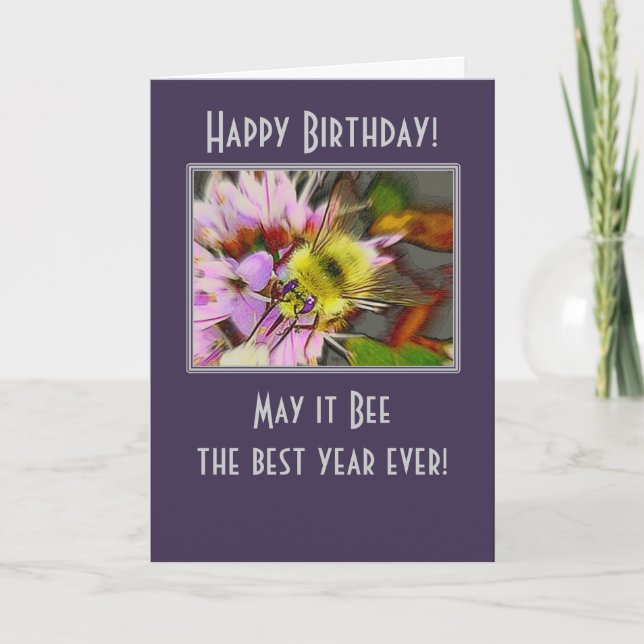 Honey Bee Birthday Card (Front)