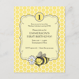 Honey Bee Birthday Invite