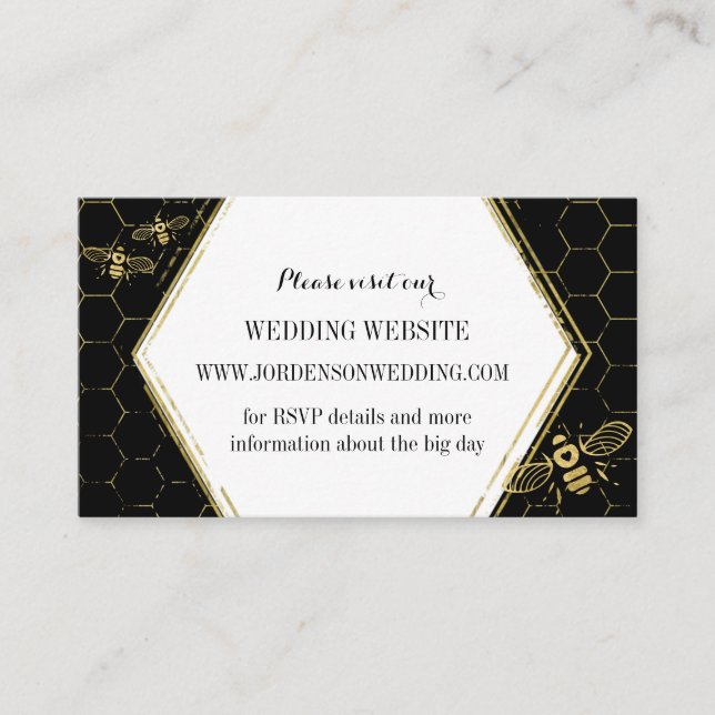 Honey Bee Black Gold Custom Website Card (Front)