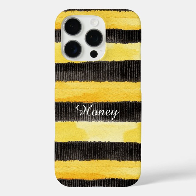 Honey Bee Black Gold Yellow Christmas Case-Mate iPhone Case (Back)