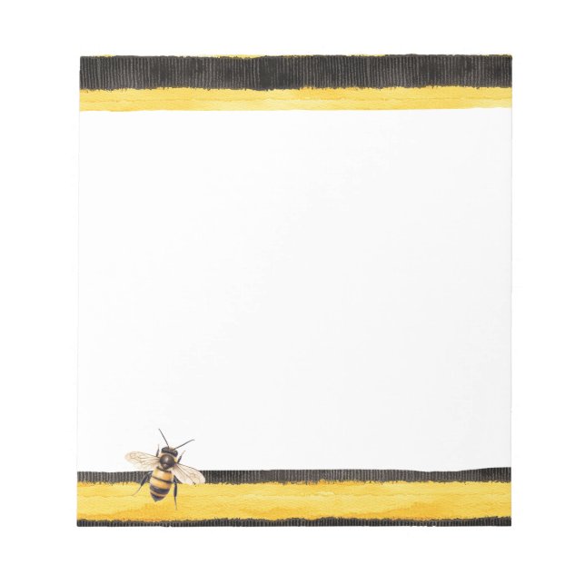 Honey Bee Black Gold Yellow   Notepad (Front)