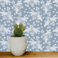 Honey Bee Blue and White