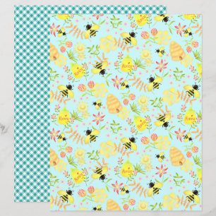 Honey Bee Blue Gingham
