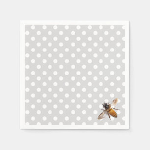 Honey Bee   blue-grey polka-dot pattern Napkin