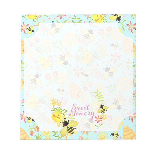 Honey Bee Blue Notepad (Front)