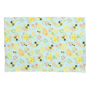 Honey Bee Blue Pillowcase