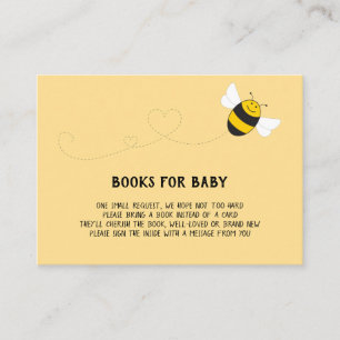 Honey Bee Books for Baby Shower Invitation Insert 