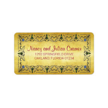 Honey Bee Border Faux Gold Leaf Address