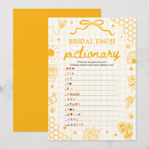 Honey Bee Bridal Shower Emoji Pictionary Game Invitation