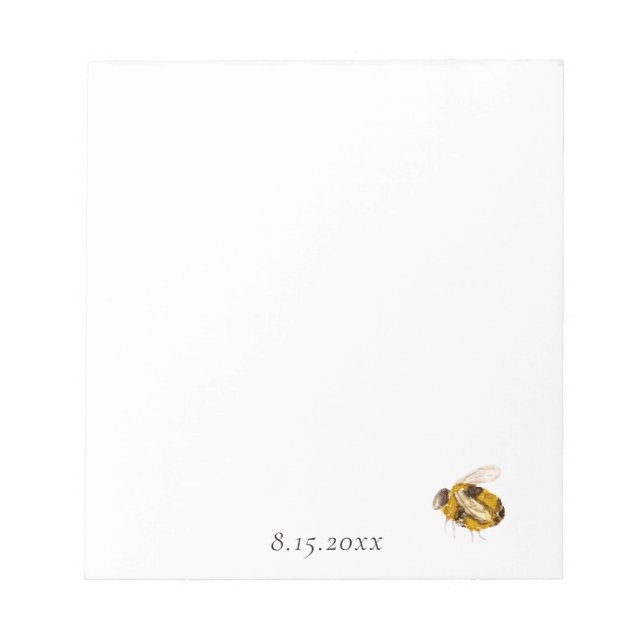 Honey Bee Bridal Shower Favour Notepad (Front)