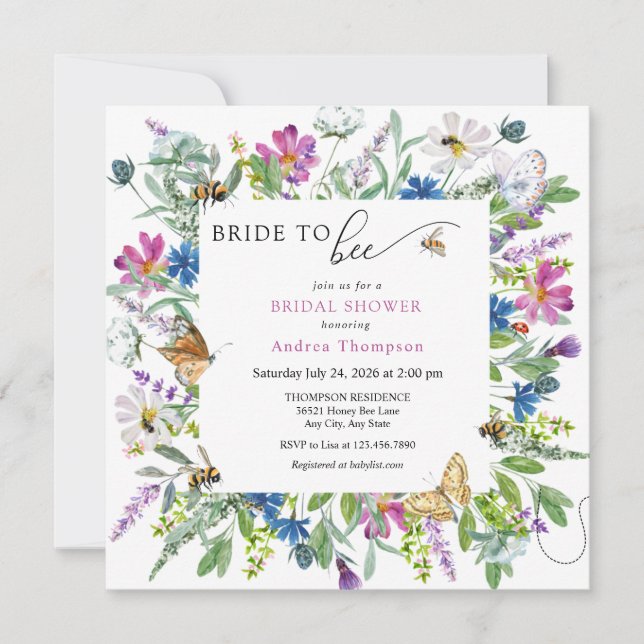 Honey Bee |  Bride To Be Bridal Shower Invitation (Front)