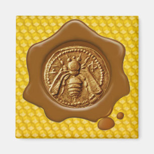 HONEY BEE BROWN WAX SEAL MAGNET