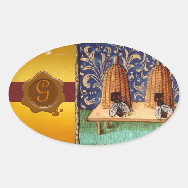 HONEY BEE, BROWN WAX SEAL MONOGRAM (Front)