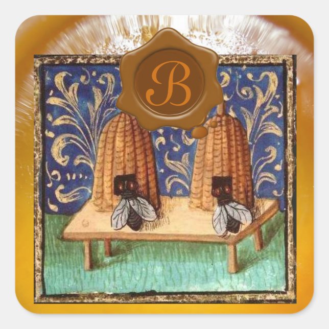 HONEY BEE, BROWN WAX SEAL MONOGRAM (Front)