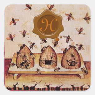 HONEY BEE, BROWN WAX SEAL MONOGRAM